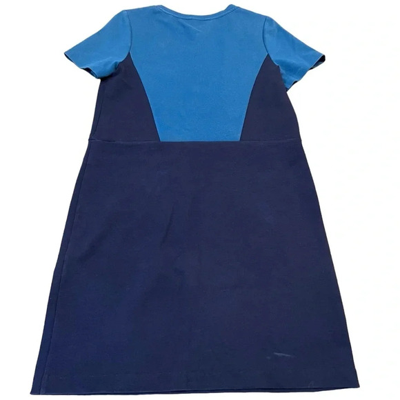 Boden Colorblock Ponte Dress Blue Navy Short Sleeve Size 10L - Picture 6 of 7